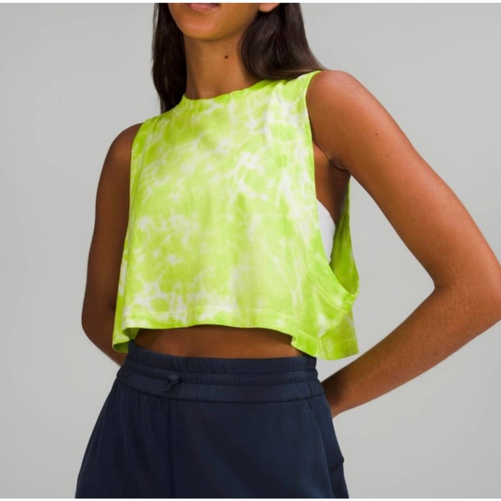 Lululemon All Yours Crop Tank Tie Dye in Green